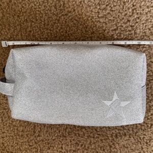 Silver glitter Rebel make up bag